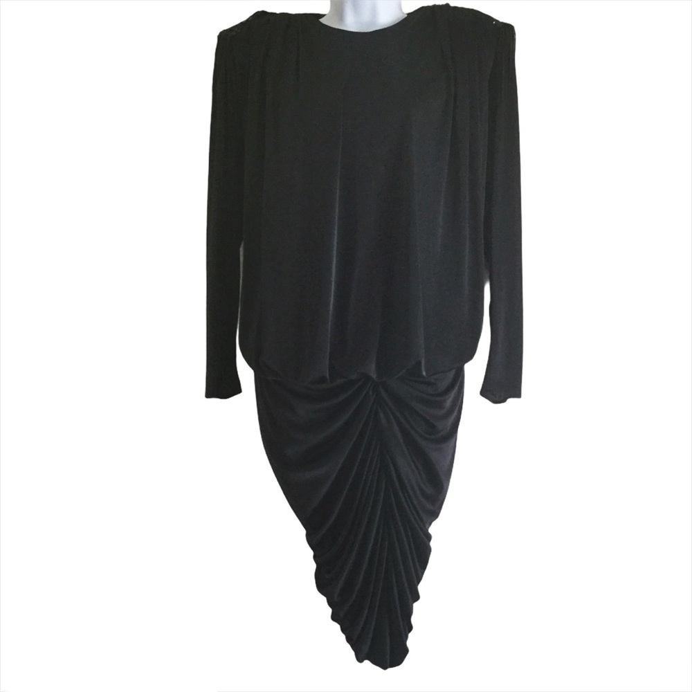 Vtg 80’s ABBY KENT Ruched Dress w/Sequins